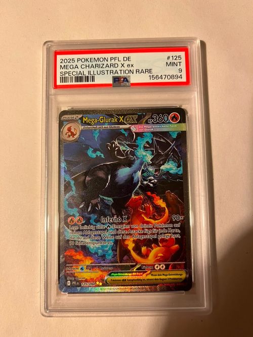 POKEMON MEGA GLURAK X EX #125 Fatale Flammen PSA 9 – LOW POP – SIR - Regrade?