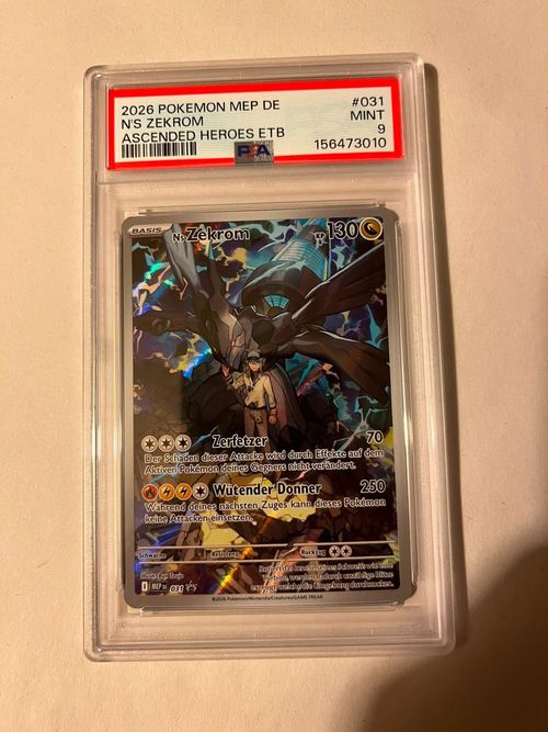 2026 POKEMON MEP DE-ME BLACK STAR PROMO #031 N'S ZEKROM PSA 9 Erhabene Helden